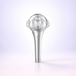studio-77573 Lightstick con cabezal esférico transparente y mango plateado, ATEEZ